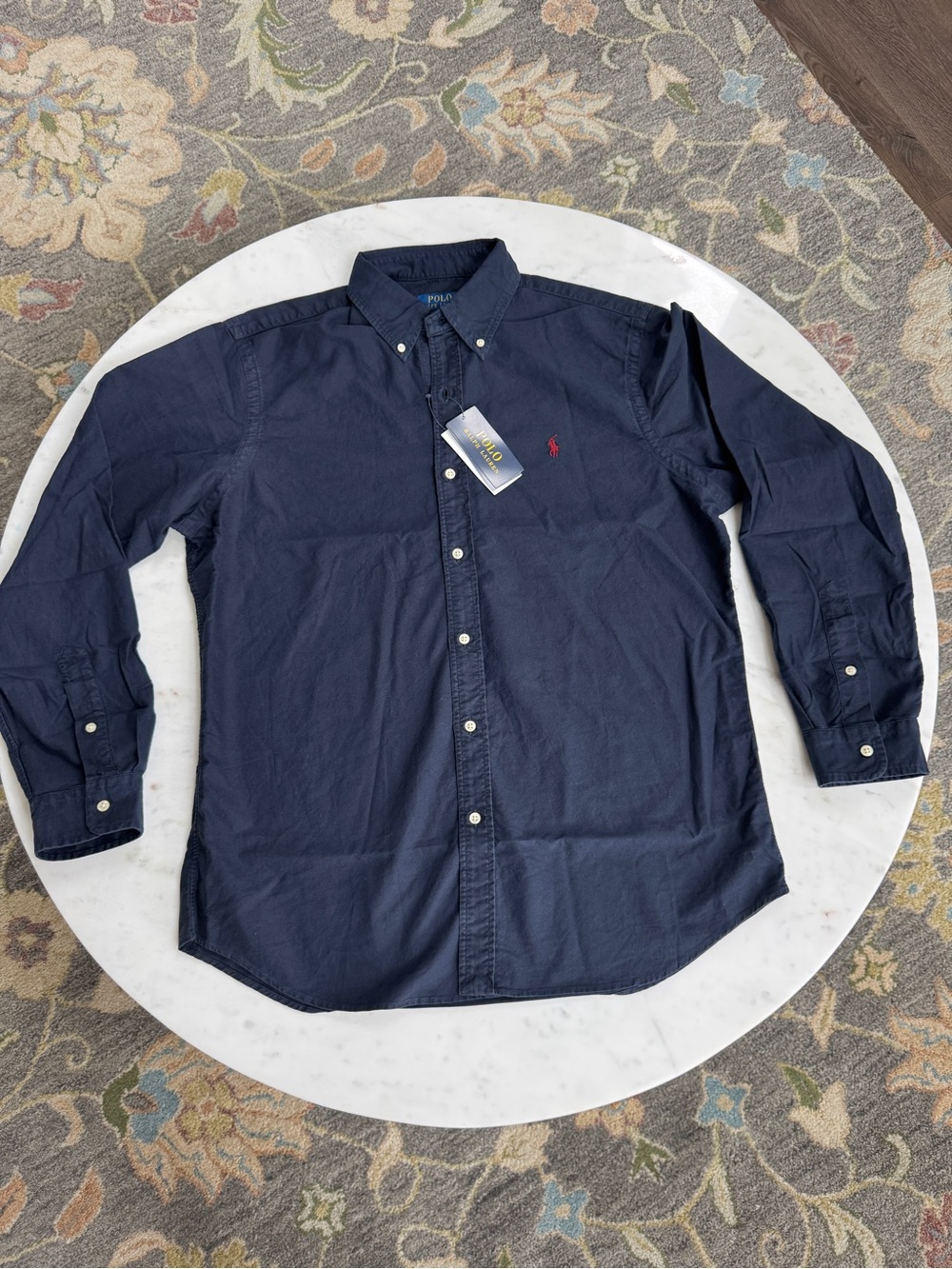 NWT Polo Ralph Lauren Classic Fit Button Down Shirt Men XL Navy Red Pony